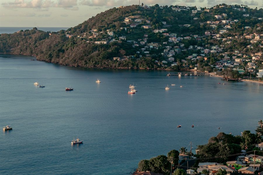 Boats in a bay on Grenada